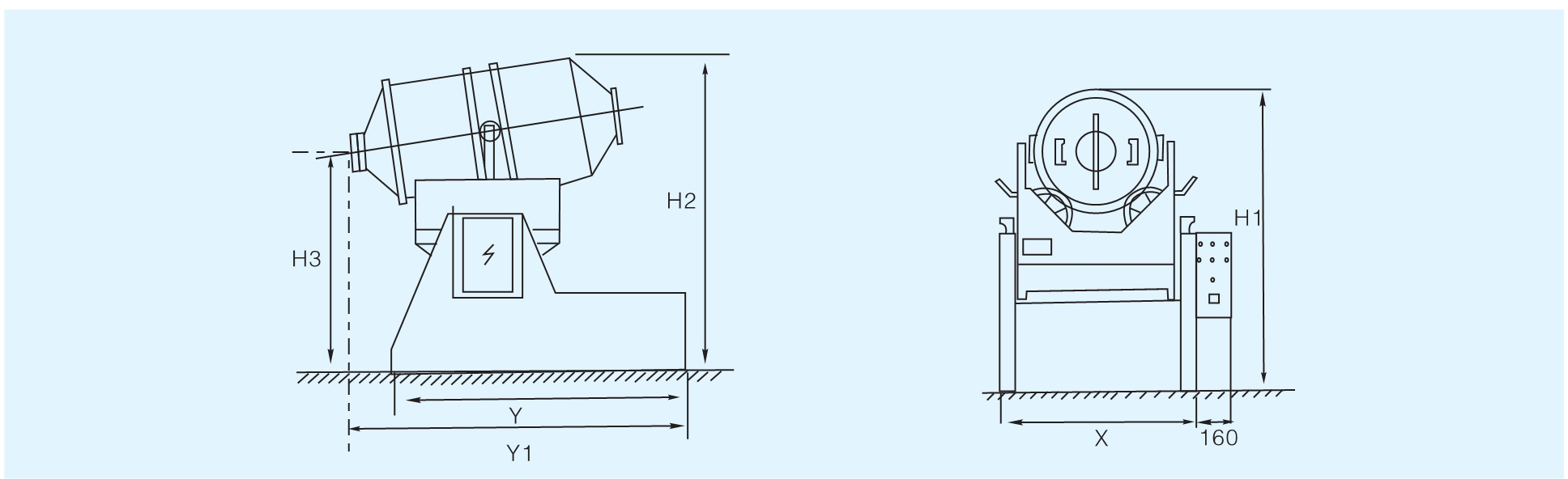EYH 系列摇滚式(二维)混淆机结构